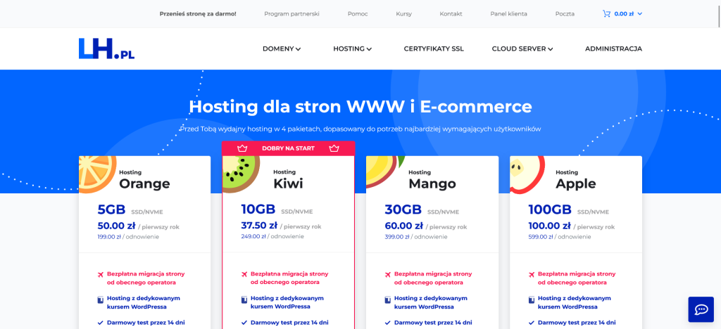 Oferta hostingu LH.pl